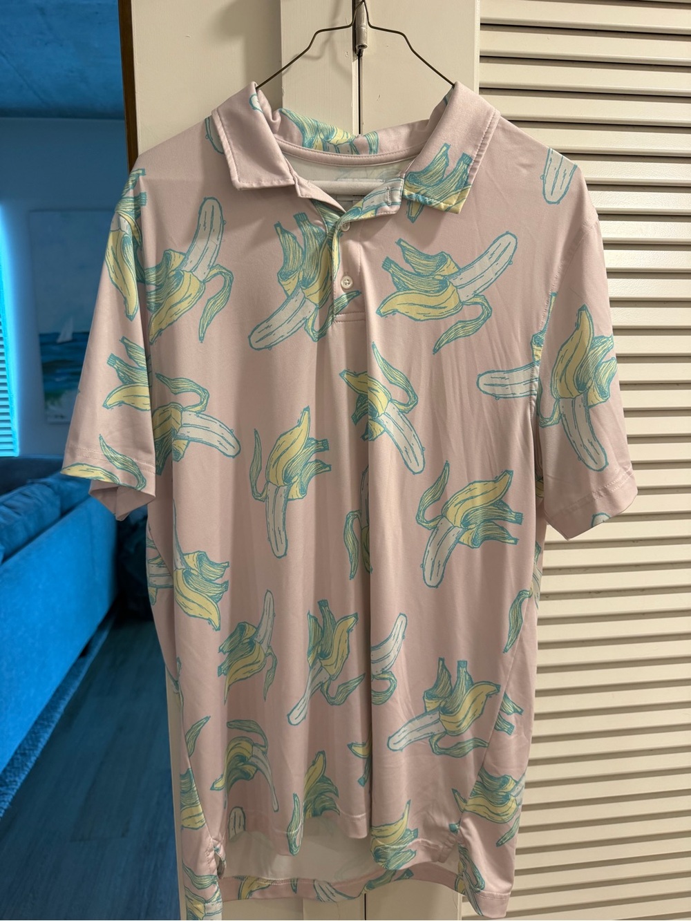 crown & ivy Light Pink Banana-Print Polo